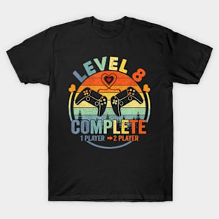 Gamer 8th Wedding Anniversary Level 8 Complete Anniversary T-Shirt